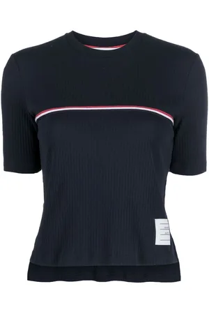 Thom Browne T-shirt con banda RWB