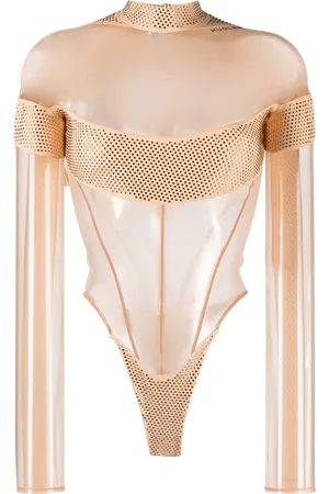 MUGLER Body semi trasparente con placca logo