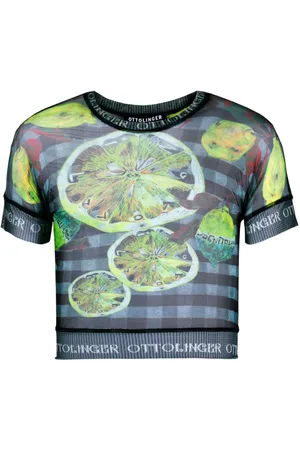 OTTOLINGER T-shirt crop con stampa
