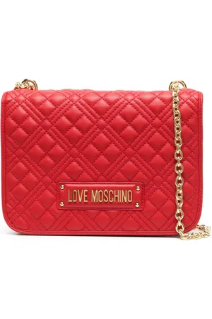 Moschino Borsa a spalla trapuntata con placca logo