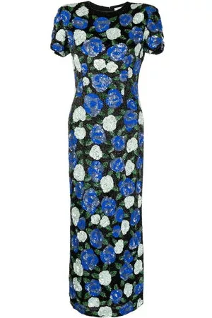 RACHEL GILBERT Donna Vestiti a fiori - Abito a fiori con strass - Blu