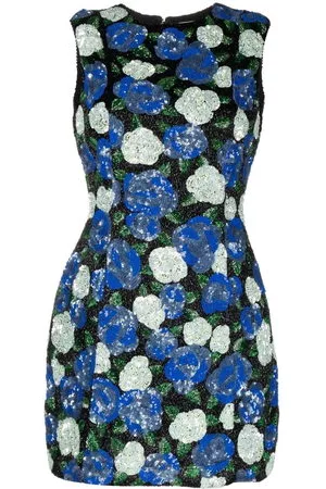 RACHEL GILBERT Donna Vestiti a fiori - Abito corto a fiori con strass - Blu