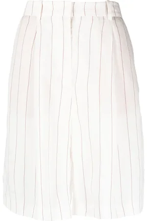 Fabiana Filippi Shorts gessati in misto lino