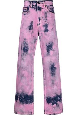 DARKPARK Jeans dritti con fantasia tie-dye