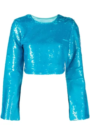 Ganni Top corto con paillettes