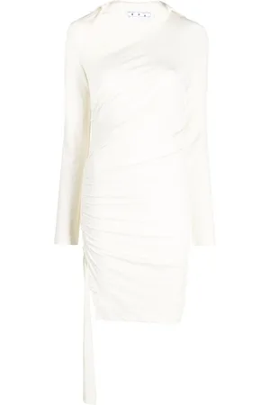 OFF-WHITE Abito corto asimmetrico con ruches