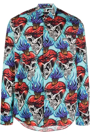 Philipp Plein Camicia Love Tattoo a maniche lunghe