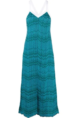 WALES BONNER Abito midi Palm con motivo chevron