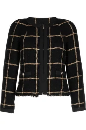 CHANEL Donna Abbigliamento vintage - Giacca a quadri senza colletto Pre-owned anni '90 - Nero