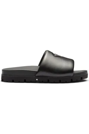 Prada Sandali slides con placca logo