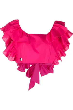 Philipp Plein Top crop Volant con ruches
