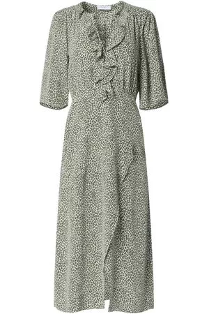 Equipment Donna Vestiti midi - Abito midi con ruches - Verde