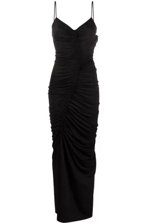 Victoria Beckham Abito lungo con ruches - Nero