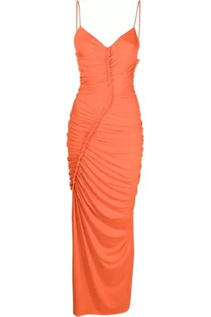 Victoria Beckham Donna Vestiti lunghi - Abito lungo con ruches - Arancione
