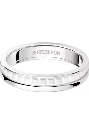 Boucheron Fascia - Fede nuziale a fascia Quatre Double White Edition in oro bianco 18kt - Argento