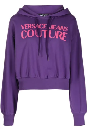 VERSACE Felpa crop con stampa