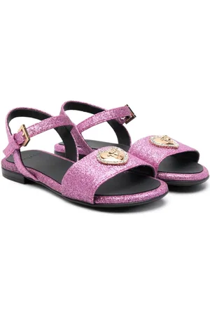 VERSACE Sandali Crystal Hearts con glitter