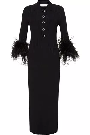 Rebecca Vallance Donna Vestiti con piume - Abito Soraya con dettaglio di piume - Nero