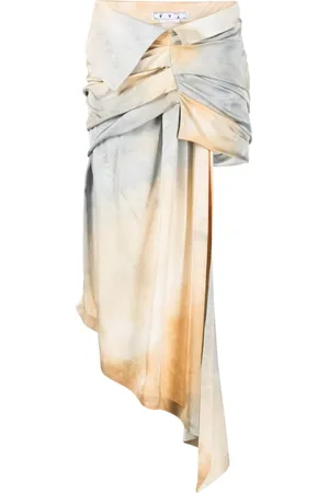 OFF-WHITE Gonna asimmetrica con fantasia tie-dye