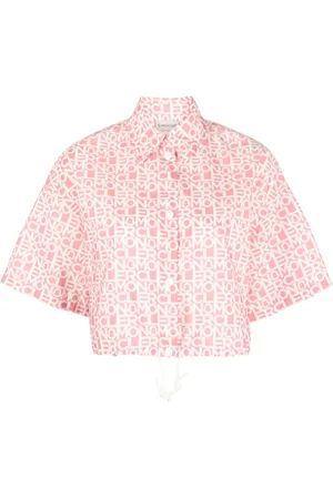 Moncler Camicia crop con stampa
