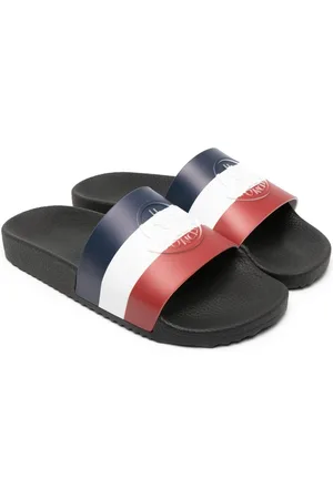 Moncler Sandali slides con logo goffrato