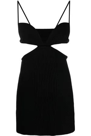 OFF-WHITE Abito corto a coste con cut-out