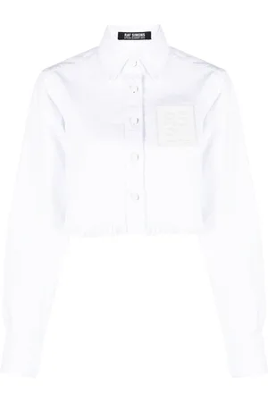 RAF SIMONS Camicia crop con applicazione