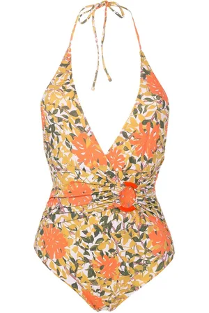 CLUBE BOSSA Costume intero a fiori con scollo all