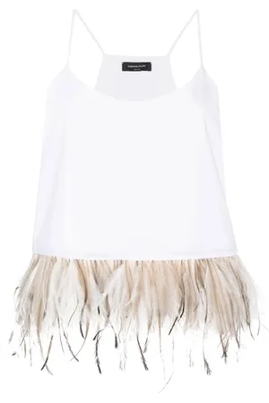 Fabiana Filippi Top smanicato con piume