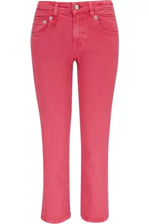 R13 Donna Jeans - Jeans crop con applicazione - Rosa