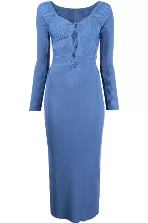 Cult Gaia Donna Vestiti in maglia - Abito a coste - Blu