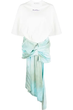 OFF-WHITE Abito corto con gonna drappeggiata