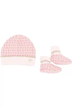 Michael Kors Set cappello e slippers con monogramma - Rosa