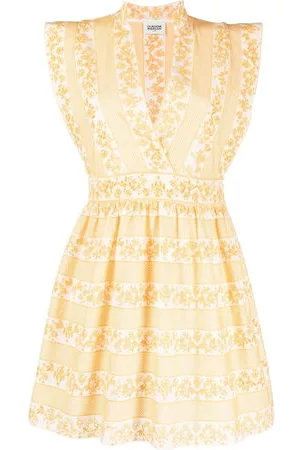 Claudie Pierlot Donna Vestiti stampati - Abito con ricamo - Giallo
