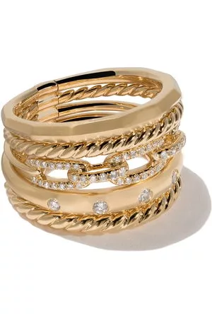 David Yurman Donna Anelli - Anello 'Stax' in oro giallo 18ct e con diamante - 88ADI