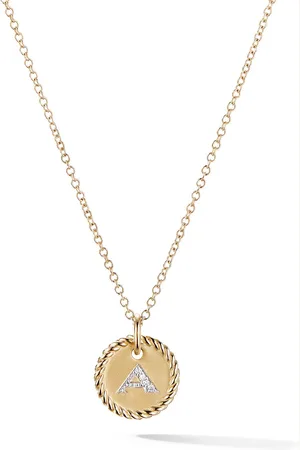 David Yurman Collana A Initial Charm in giallo 18kt con diamanti