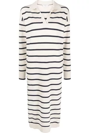 Tommy Hilfiger Donna Vestiti midi - Abito midi a righe - Toni neutri