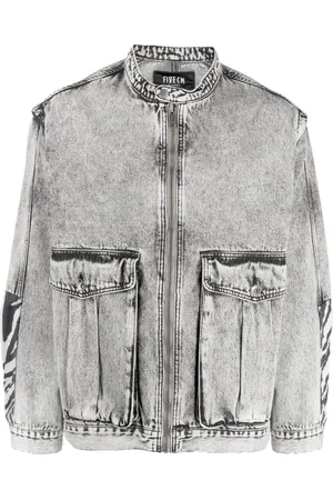 FIVE CM Giacca denim senza colletto