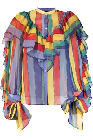 Rochas Blusa a righe con ruches