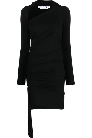 OFF-WHITE Abito corto asimmetrico con ruches