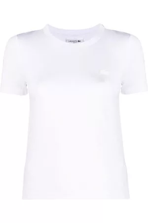 Lacoste Donna T-shirt - T-shirt con applicazione - Bianco