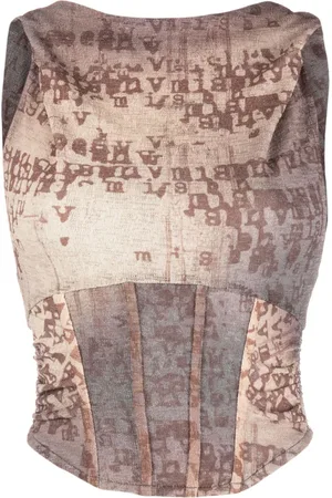 MISBHV Top smanicato Typewriter con stampa