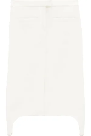 Courrèges Gonna midi con dettagli bretelle
