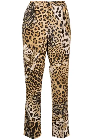 Roberto Cavalli Pantaloni crop con stampa