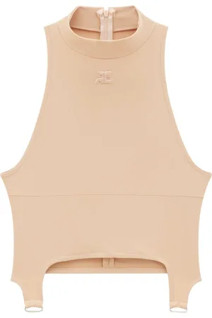 Courrèges Top corto con applicazione