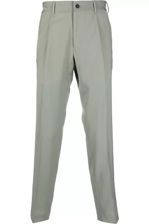 DELL'OGLIO Uomo Pantaloni eleganti - Pantaloni sartoriali affusolati - Verde