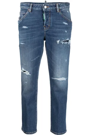 Dsquared2 Jeans slim crop effetto vissuto