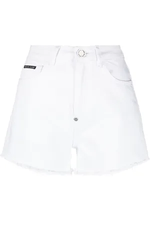 Philipp Plein Shorts denim con orlo sfilacciato