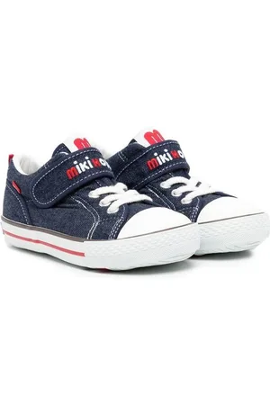 Miki House Sneakers denim con ricamo