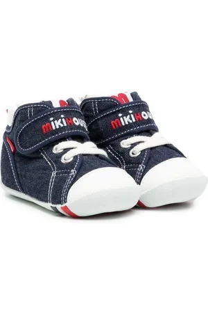 Miki House Sneakers denim con ricamo